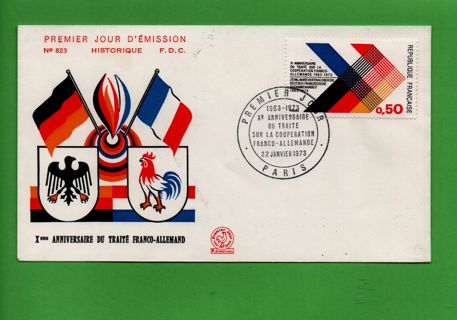 FDC France - 22nd of Jan. 1973 - 10th anniversary of the french-German colaboration