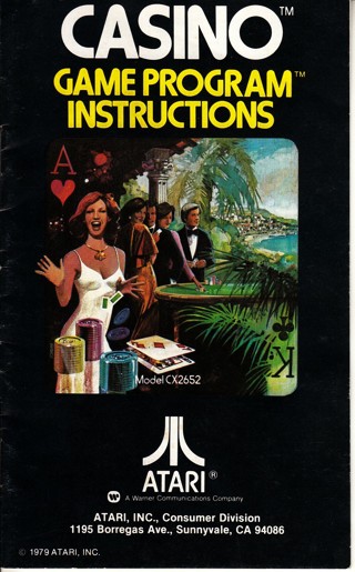 Atari 2600, Casino Manual only 1979