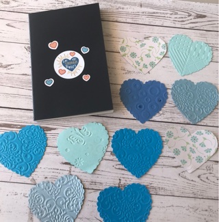 Pocket Journal Kit with Embossed Paper Hearts, Free Mail
