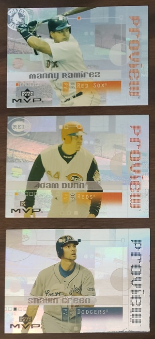 2003 Upper Deck MVP ProView Inserts 3 different Cards - Ramirez Dunn & Green