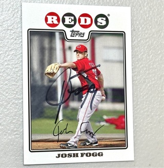 Autographed 2008 Topps Josh Fogg #453 Cincinnati Reds