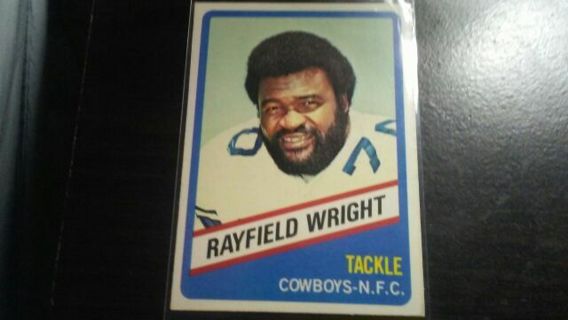 RARE ORIGINAL 1976 TOPPS WONDER BREAD STAR SERIES RAYFIELD WRIGHT DALLAS COWBOYS FOOTBALL CARD# 8