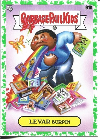 Brand New 2022 Topps Garbage Pail Kids Levar Burpin Sticker From the Book Worms Set 