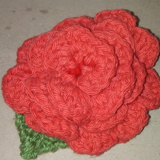 Small Knitted Red Corsage