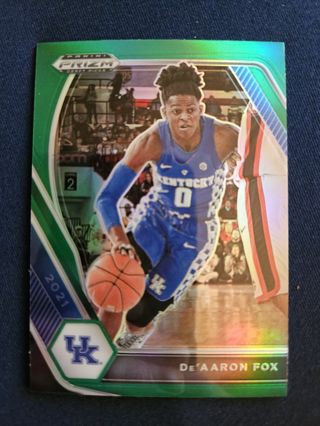 2021 Panini Prizm Draft Picks Green Prizm De'Aaron Fox