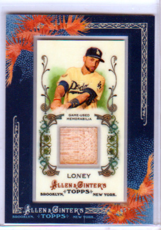James Loney, 2011 Topps A&G BAT RELIC Framed Mini Card #AGR-JL, Los Angeles Dodgers, (L2