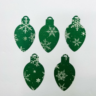 Christmas Bulb Reversible Gift Tag Card Stock Shapes