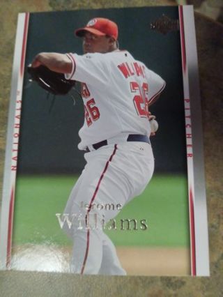 2007 UPPER DECK JEROME WILLIAMS WASHINGTON NATIONALS BASEBALL CARD# 1014