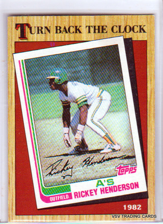 Rickey Henderson, 1987 Topps Turn Back the Clock Card #311, Oakland A's, HOFr, (EL4)