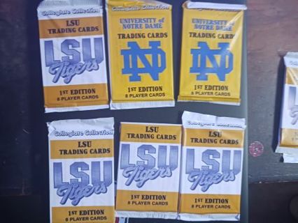 Eight Packs of 1991 LSU/ University of Notre Dame Cards