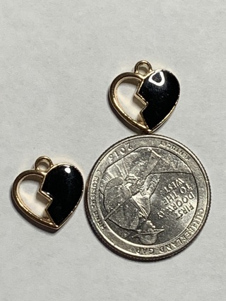 BLACK ENAMEL CHARMS~#12~SET OF 2~FREE SHIPPING!