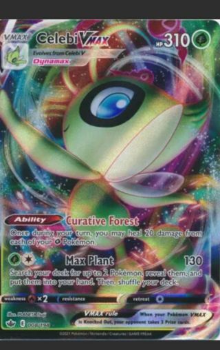 NM Ultra Rare Celebi VMAX Textured full Art Pokemon card TCG SWSH