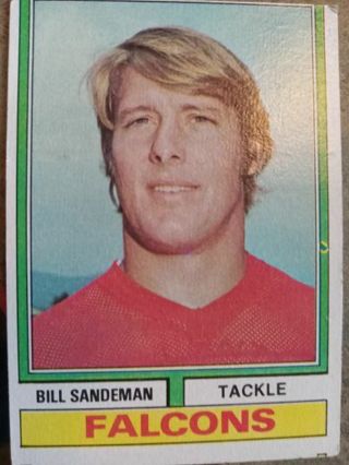 1974 TOPPS BILL SANDEMAN ATLANTA FALCONS FOOTBALL CARD# 238