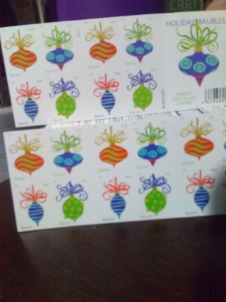 40 Brand New Holiday  Baubles Forever Stamps