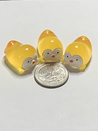 PENGUINS~#1~ORANGE~SET OF 3~GLOW IN THE DARK~FREE SHIPPING!