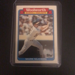 1988 Woolworths ‘ Baseball Highlights’ Mark McGwire #15