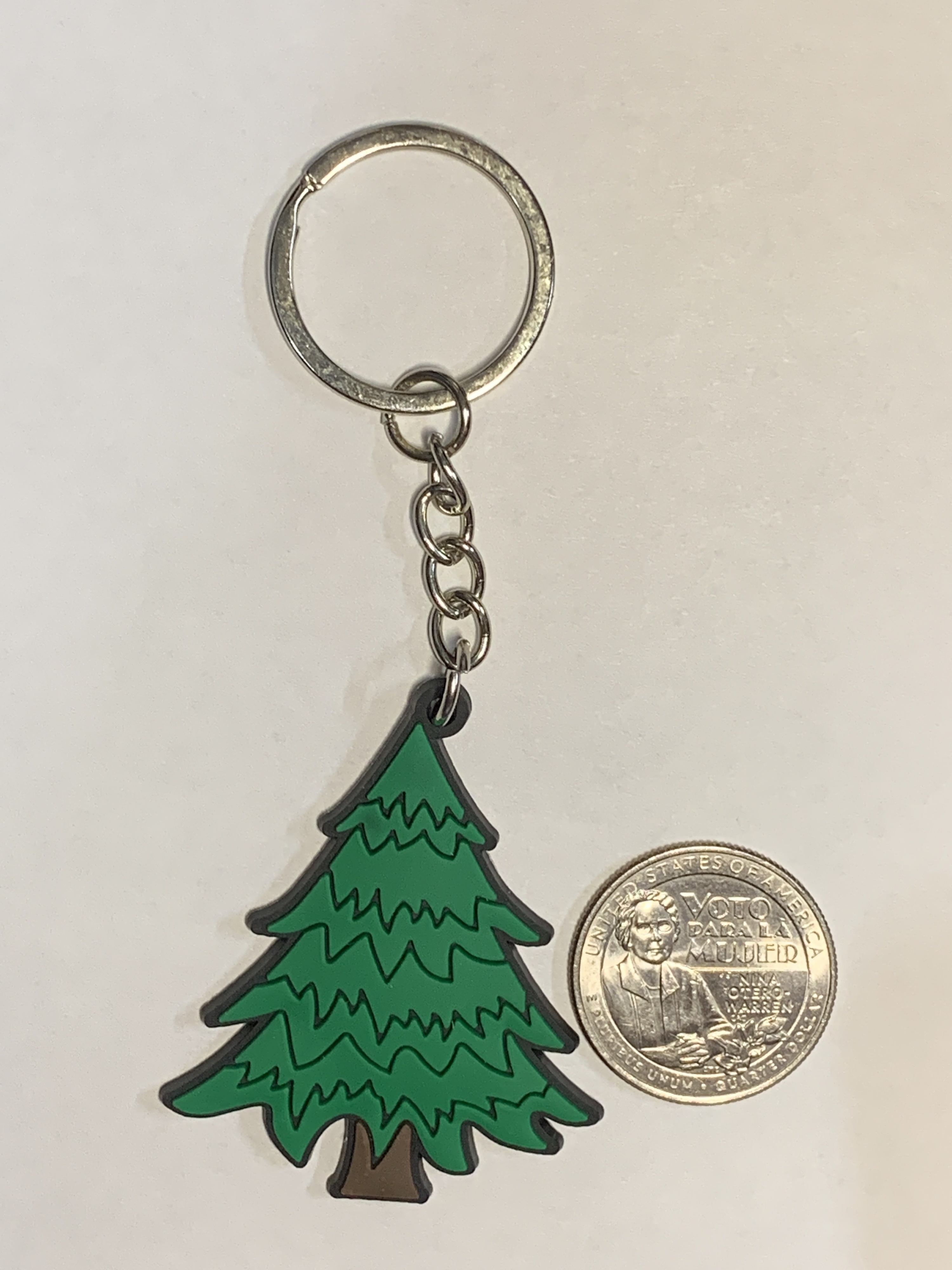 Free: ☀WOODLAND KEYCHAIN~#1~GREEN TREE~METAL RING~1 KEYCHAIN~FREE SHIPPING☀