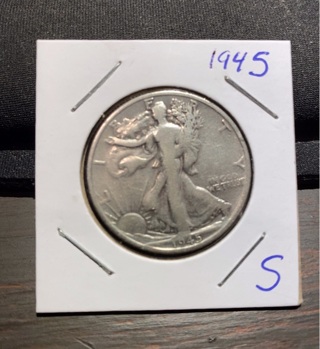 1945 S WALKING LIBERTY SILVER HALF DOLLAR 