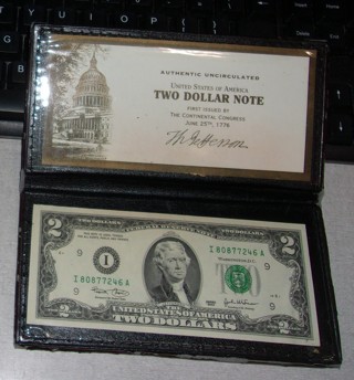 Uncirculated 2003 — $2 two Dollar Bill by World Reserve Monetary Exchange