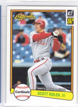 Scott Rolen 2002 Donruss Originals '82 Philadelphia Phillies St. Louis Cardinals