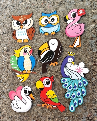 3 D VARIETY OF BIRD STICKERS STYLE 1