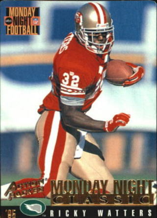 1995 Action Packed Monday Night Football Card #124 Ricky Watters