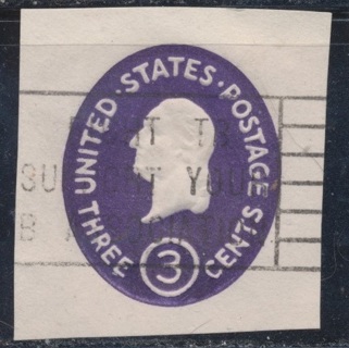 United States:  1950, George Washington Cut-Square, Used - US-3201c1