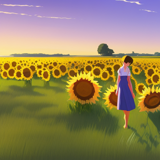 Listia Digital Collectible: Sunflower field at sunrise