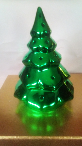 Metallic Green Christmas tree,Tea light burner 