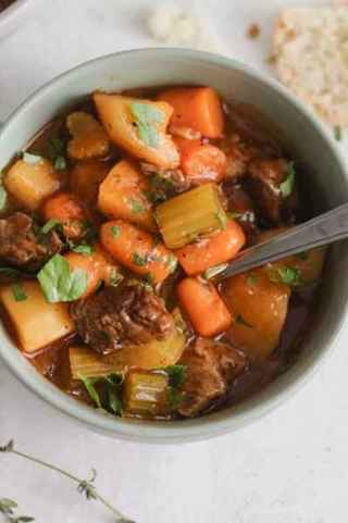 grandmas old fashioned beef stew recipe card