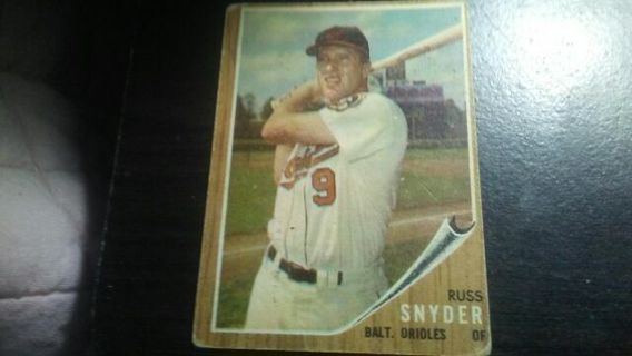 1961/1962 RUSS SNYDER BALTIMORE ORIOLES BASEBALL CARD# 64