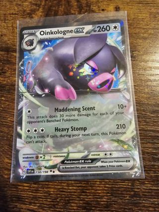 Pokemon Oinkologne EX 158/198 double rare holo card