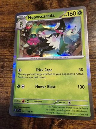 Pokemon Meowscarada holo rare card 015/198