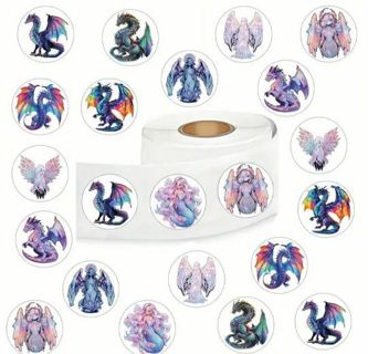 ↗️⭕(10) 1" COLORFUL DRAGON STICKERS STICKERS!!⭕(SET 9 of 10)