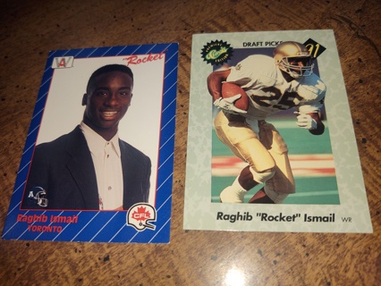 Two card lot football  Raghib 'Rocket' Ismail