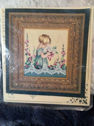 Lavender and lace cross stitch pattern " Emma's garden"