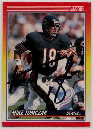 1990 Score #244 - Mike Tomczak autograph card (mid)