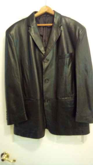 ALFANI, Genuine soft dark brown Leather, S 42 jacket