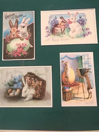 Set of 4 Easter Mini-Post-cards -misc. #3