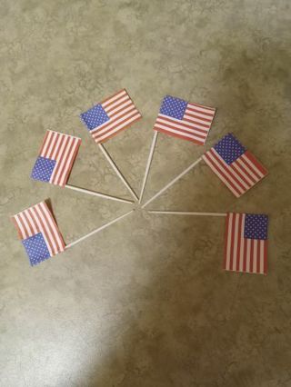 6 CupCake "USA Flag" Decorations