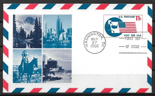 1966 ScUXC5 SIPEX Visit the USA postal stationary FDC