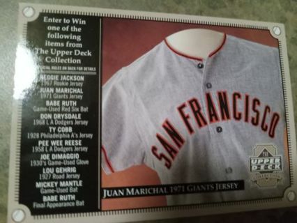 2000 UPPER DECK JUAN MARICHAL 1971 SAN FRANCISCO GIANTS JERSEY BASEBALL CARD