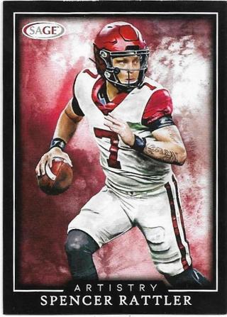 2022 SAGE SPENCER RATTLER ARTISTRY BLACK INSERT ROOKIE CARD