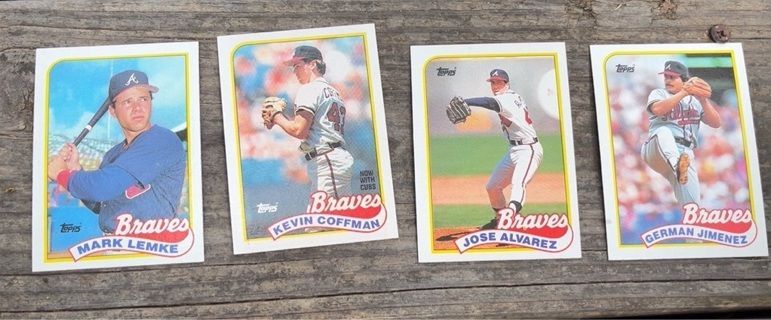 4 Vintage MLB Atlanta Braves Baseball Cards