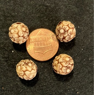 Brown Flower Beads