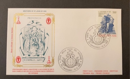 1986 Vatican FDC with serial number 