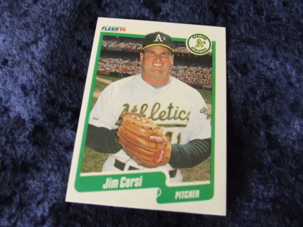 1990 Jim Corsi Oakland A's Athletics Fleer Card #4