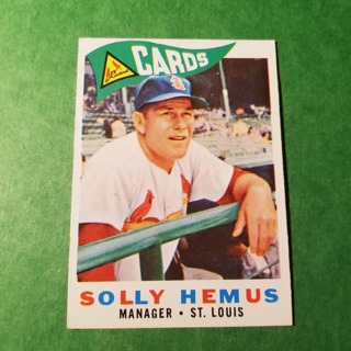 1960 - TOPPS EXMT - NRMT BASEBALL - CARD NO - 228 - SOLLY HEMUS MGR. - CARDINALS