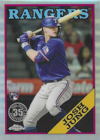 2023 Topps Chrome 1988 Topps Baseball Josh Jung RC #88BC-15 Texas Rangers