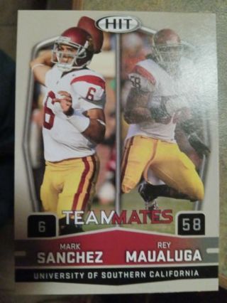 2009 SAGE HIT ROOKIES TEAMMATES MARK SANCHEZ/REY MAUALUGA FOOTBALL CARD# 57